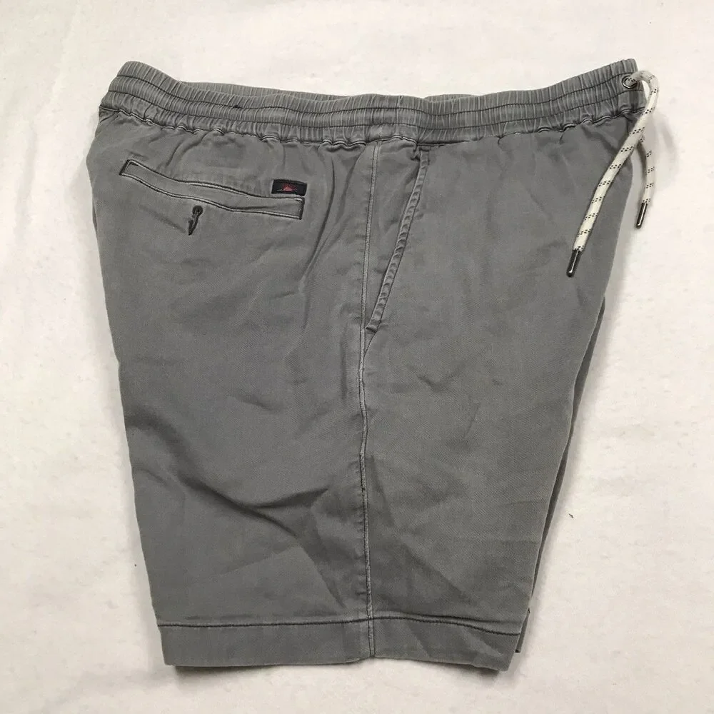 FAHERTY Linen Blend Shorts Men L Light Slate Drawstring Casual Chino Beach